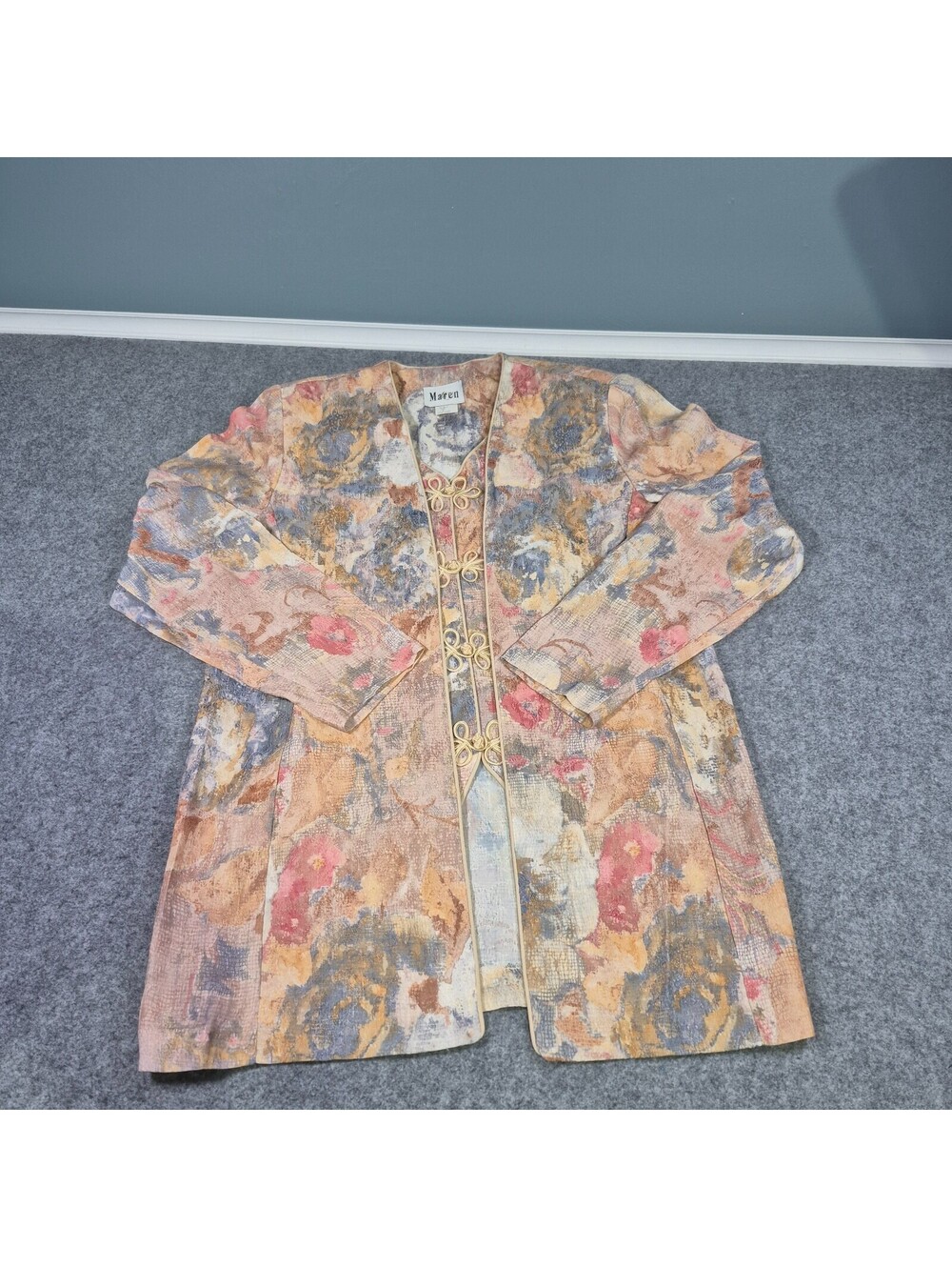 Vintage Maren Womens Jacket Size 6 Vest Floral Earth Tones Made in USA